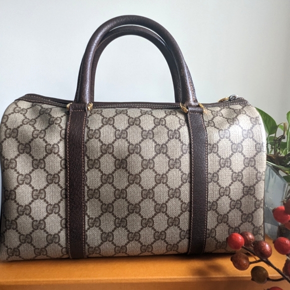 Gucci GG Canvas Web Sherry line Boston Bag - Picture 4 of 15